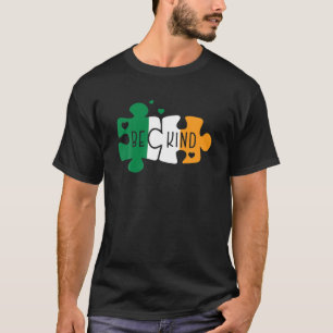 T-shirt Autisme Puzzle Drapeau Irlandais St Patrick Day Au