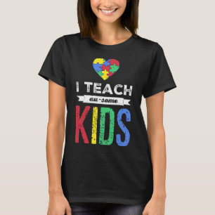 T-shirt Autisme Puzzle Syndrome coloré Enseignant Handicap