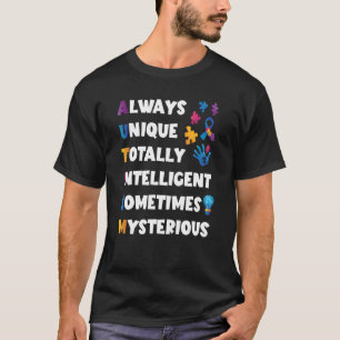 T-shirt Autisme Quitter Toujours Unique Totalement Intelli