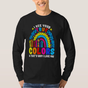 T-shirt Autisme Rainbow Trend Je Vois Vos Véritables Coule