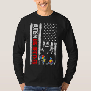 T-shirt Autisme rétro Big Brother Bear American Flag Award