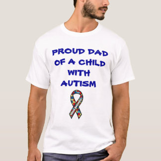 T-shirt autisme ribbon12, PAPA FIER D'UN ENFANT AVEC
