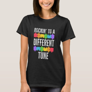 T-shirt Autisme Rockin Sur Une Note Différente Casque ASD 
