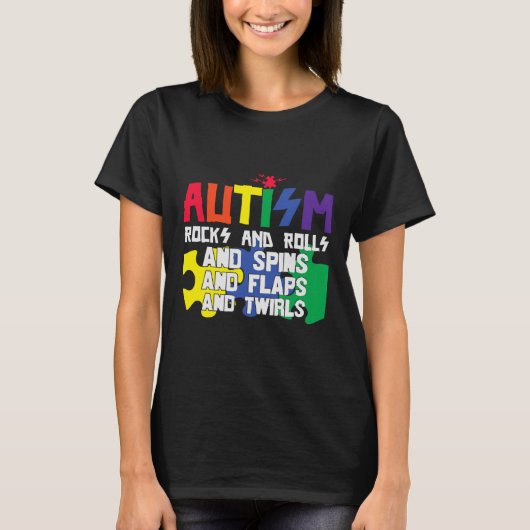 T-shirt Autisme Rocks Rouleaux Flaps Et Twils (Devant)