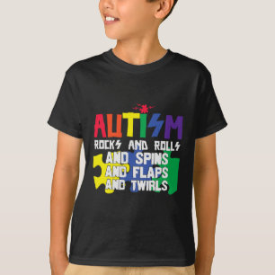 T-shirt Autisme Rocks Rouleaux Flaps Et Twils