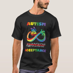 T-shirt Autisme rouge au lieu de l'infini le papillon d'ac