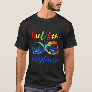T-shirt Autisme rouge au lieu de l'infini le papillon d'ac