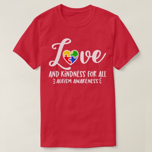 T-shirt Autisme sensibilisation sur l'autisme bonté amour (Design devant)