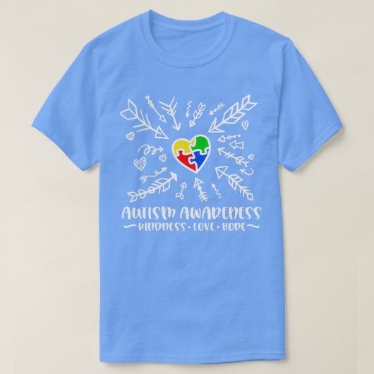 T-shirt Autisme sensibilisation sur l'autisme bonté amour (Design devant)