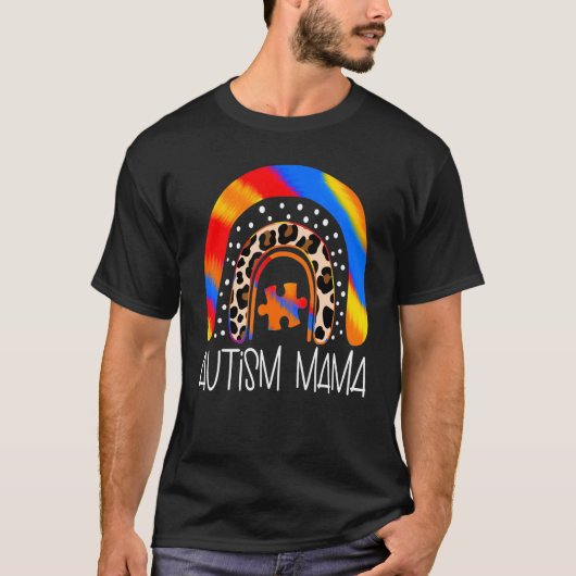 T-shirt Autisme Spectrum Disorder Mama Rainbow Awareness P (Devant)