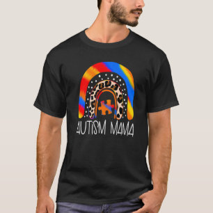 T-shirt Autisme Spectrum Disorder Mama Rainbow Awareness P