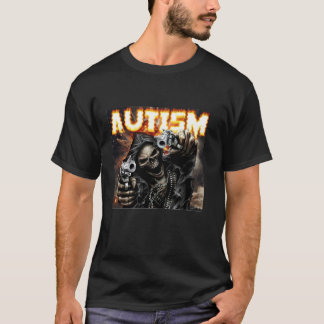 T-shirt Autisme Squelette mème, Autisme Squelette armes, F