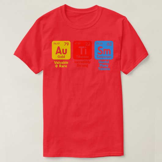 T-shirt Autisme tableau périodique2 (Design devant)