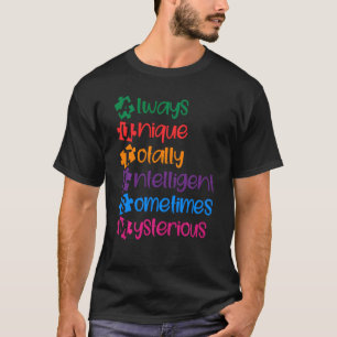 T-shirt Autisme Toujours Unique Intelligent Avril Sensibil
