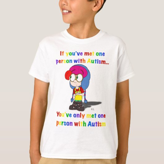 T-shirt Autisme : une taille ne convient pas à tous les t- (Devant)