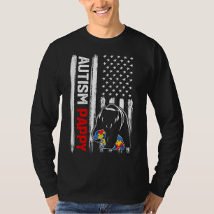 T-shirt Autisme vintage Pappy Bear American Flag Sensibili