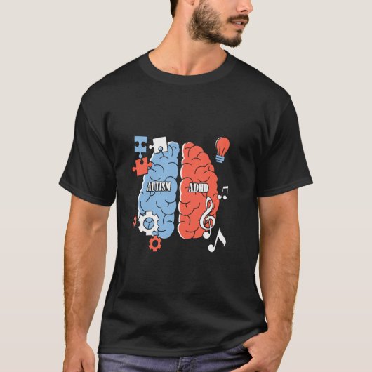 T-shirt Autiste & ADHD Autisme Hyperactivité Neurodiversit (Devant)
