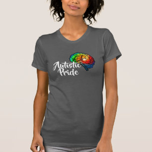 T-shirt autiste de cerveau d'arc-en-ciel de fiert