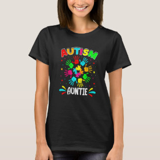 T-shirt Autistic Auntie Puzzle Soutien Famille Autisme Awa