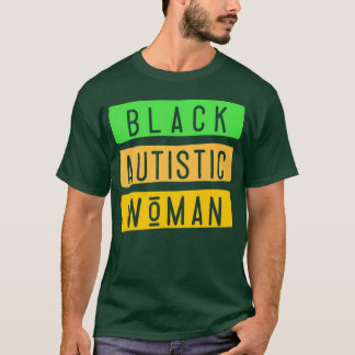 T-shirt Autistic Black Woman Sensibilisation Coeur coloré