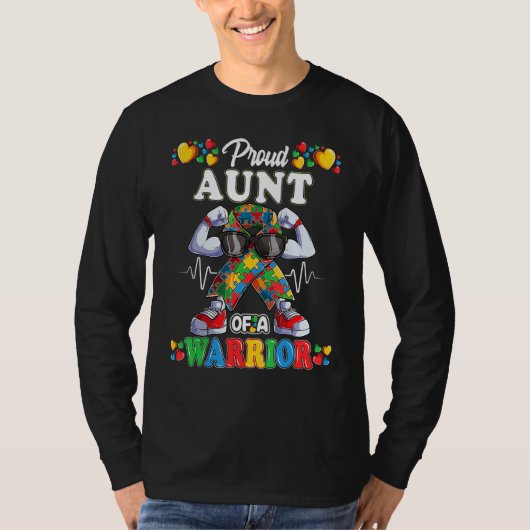 T-shirt Autistic Ribbon Puzzle Aunt Of Autism Awareness Wa (Devant)