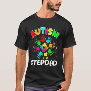 T-shirt Autistic Stepdad Puzzle Soutien Famille Autisme Aw