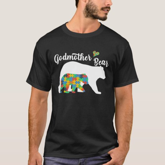 T-shirt Autistic Support Autism Awareness Godmother Bear M (Devant)