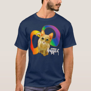 T-shirt Autisticat autistic cat orgueil arc-en-ciel infini