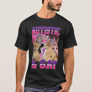 T-shirt Autistique Et Gay Funny Chat Mème Bootleg Graphism