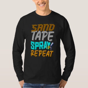 T-shirt Auto Body Peintre Sand Tape Spray Auto Body Techni