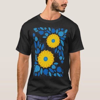 T-shirt Autocollant bleu et jaune d'Ukraine