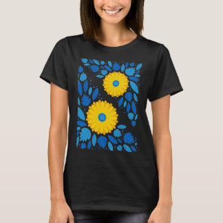 T-shirt Autocollant bleu et jaune ukrainien