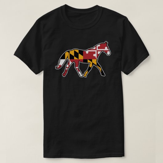 T-shirt Autocollant Cheval du drapeau du Maryland (Design devant)