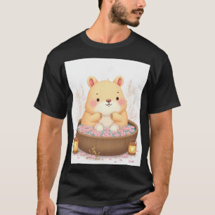 T-shirt Autocollant de capybara jour de détente au bain à