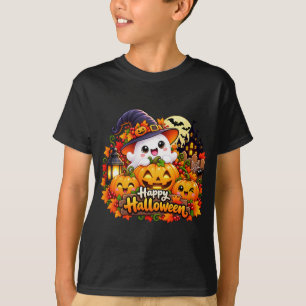 T-shirt Autocollant de fantôme mignon Happy Halloween Citr