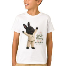 Autocollant de lapin étiré du matin
