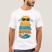 T-shirt Autocollant de plage Sun Sand Repeat (Devant)
