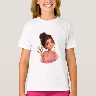 T-shirt Autocollant d'illustration d'une jolie petite fill