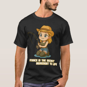 T-shirt Autocollant Fille de pêche Chibi – « La patience e