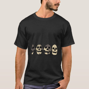 T-shirt Autocollant Hominid Skull Evolution