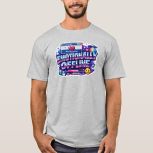 T-shirt Autocollant Rétro Y2K Esthétique Hors Ligne Émotio