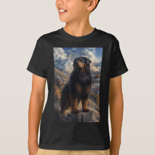 T-shirt Autocollant Vue Montagne Mastiff Tibétain