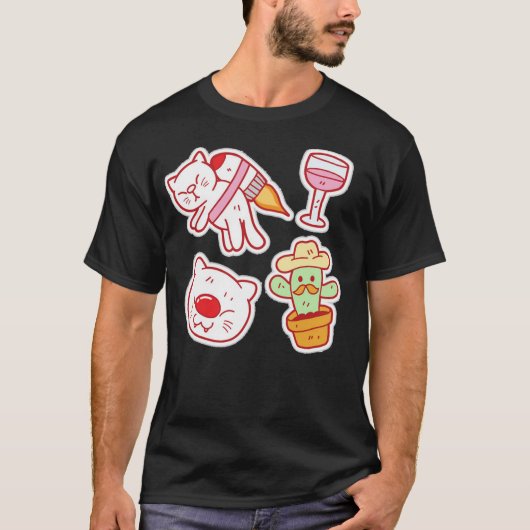 T-shirt Autocollants amusants 6 (Devant)