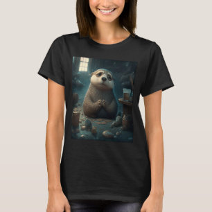 T-shirt Autoconscient Inquiète Otter Sea Otter Puns 3