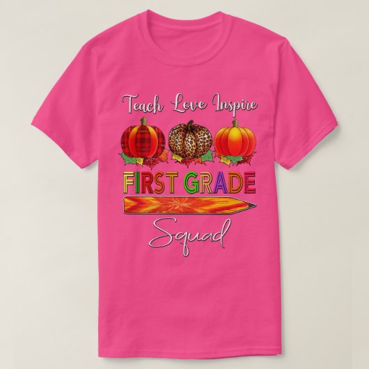 T-shirt Automne 1ère année Enseignant Squad Teen Dye Pomme (Design devant)