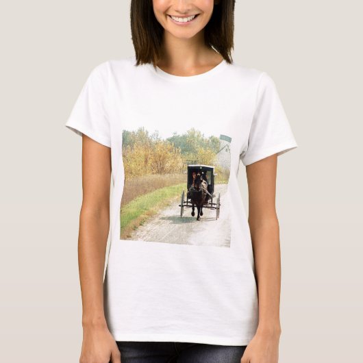 T-shirt Automne Amish Horse et Buggy (Devant)