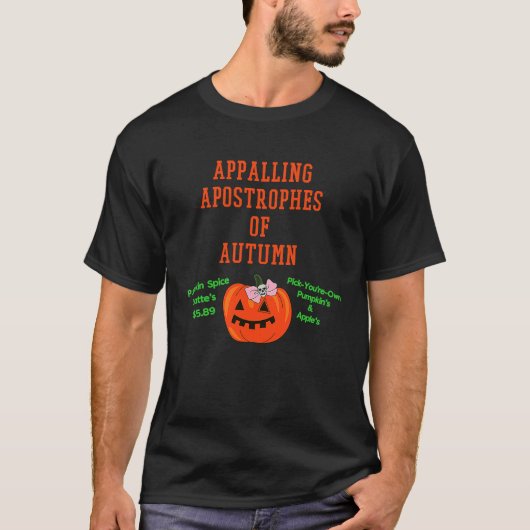 T-shirt Automne apostrophes effroyables mignon citrouille  (Devant)