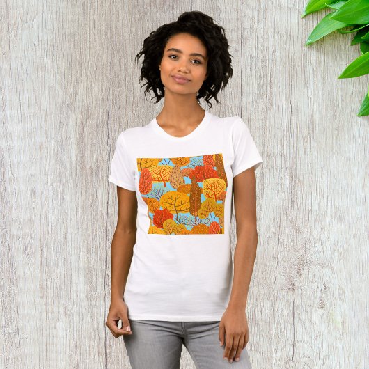 T-shirt Automne Arbres Motif Chute Foliage