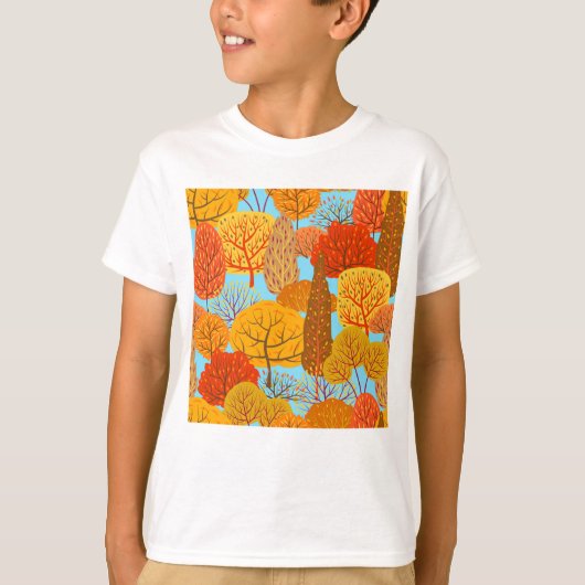 T-shirt Automne Arbres Motif Chute Foliage (Devant)