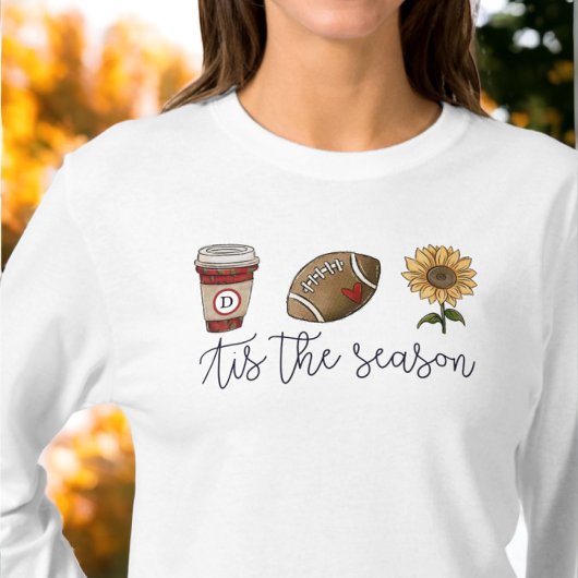 T-shirt Automne C'est la saison initiale Café Football Flo